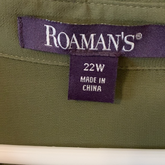 Roaman’s, Olive Blouse, size22W - Picture 3 of 3